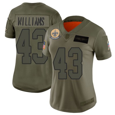 Nike New Orleans Saints #43 Marcus Williams Camo Women's Stitched NFL Limited 2019 Salute to Service Jersey